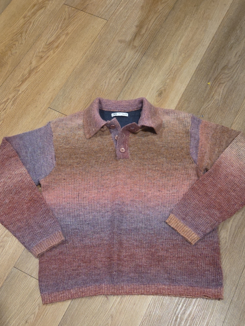 Soft Ombre Knit Polo Sweater - Multicolor